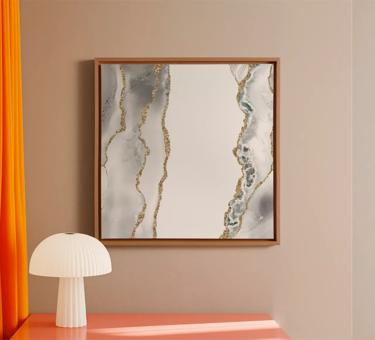 Agata bianca e oro Texture 08 tela con Cornice a cassetta da Gemstone Textures