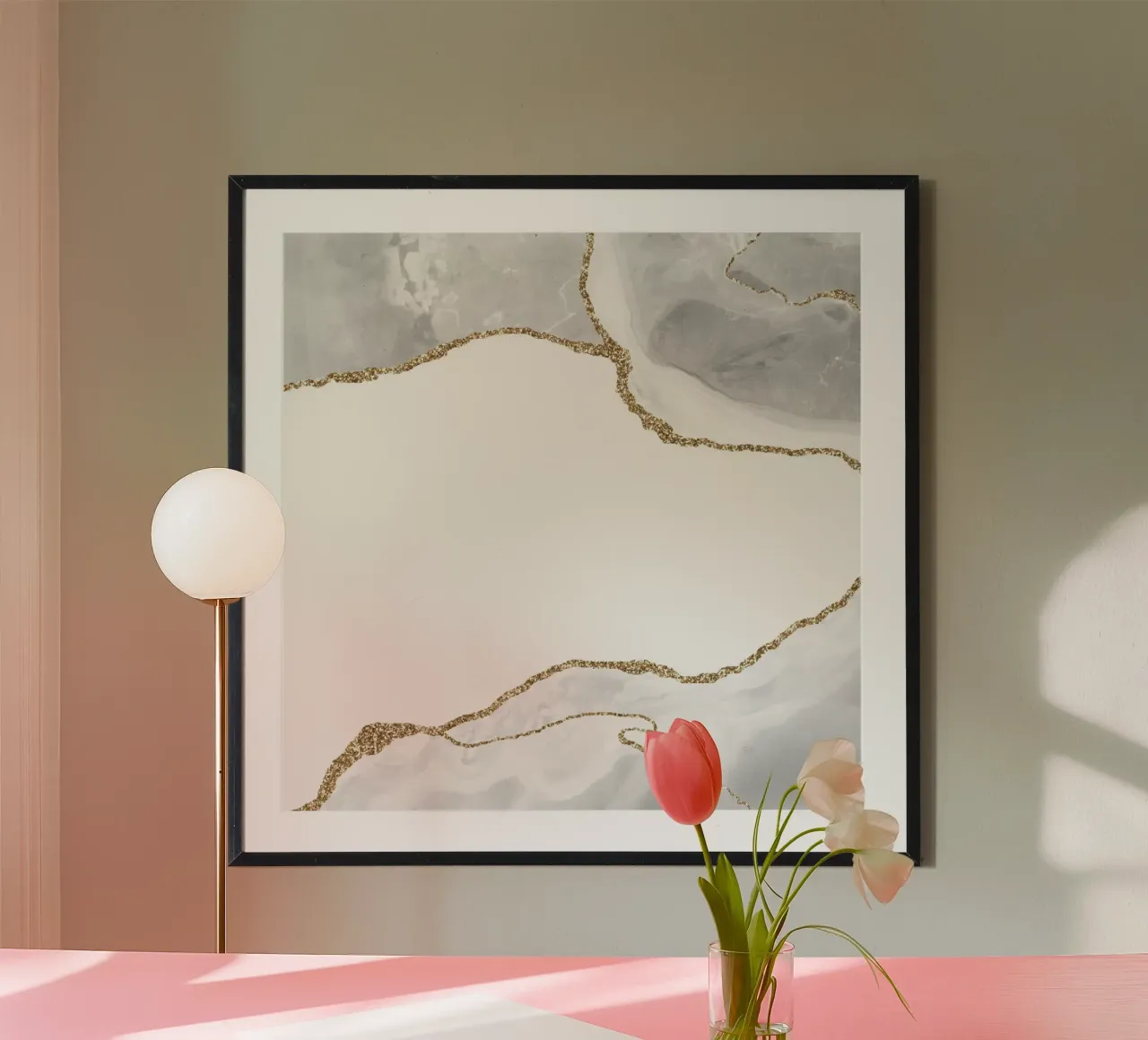 Agata bianca e oro Texture 09 poster da Gemstone Textures