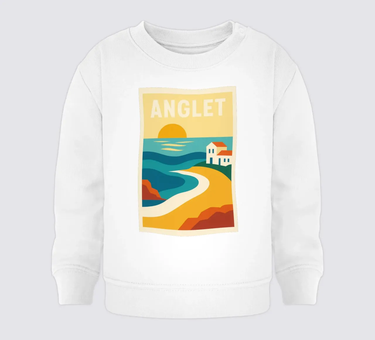 Anglet, tramonto sulla costa basca felpa neonato da JETLAG | affiches voyage