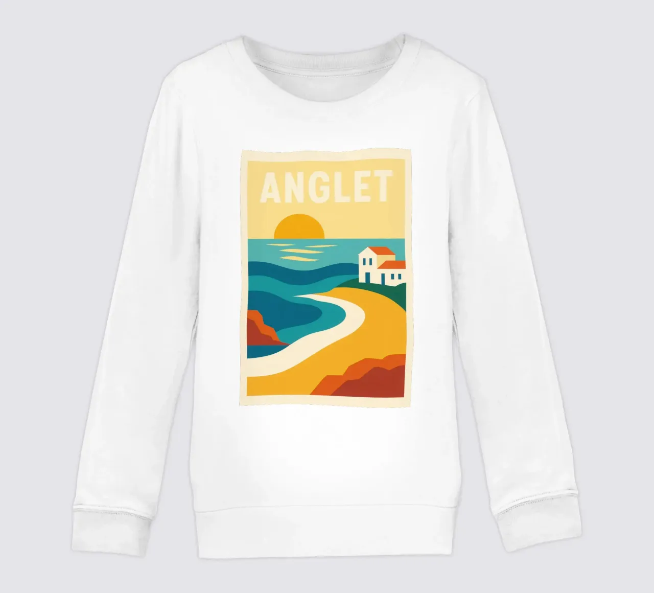Anglet, tramonto sulla costa basca felpa bambino da JETLAG | affiches voyage