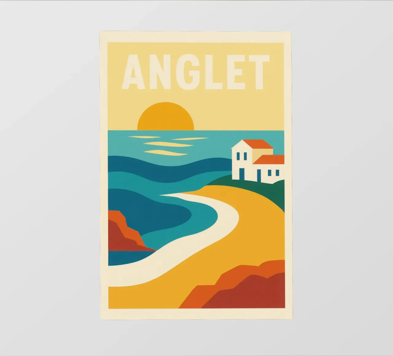 Anglet, tramonto sulla costa basca telo in pvc da JETLAG | affiches voyage