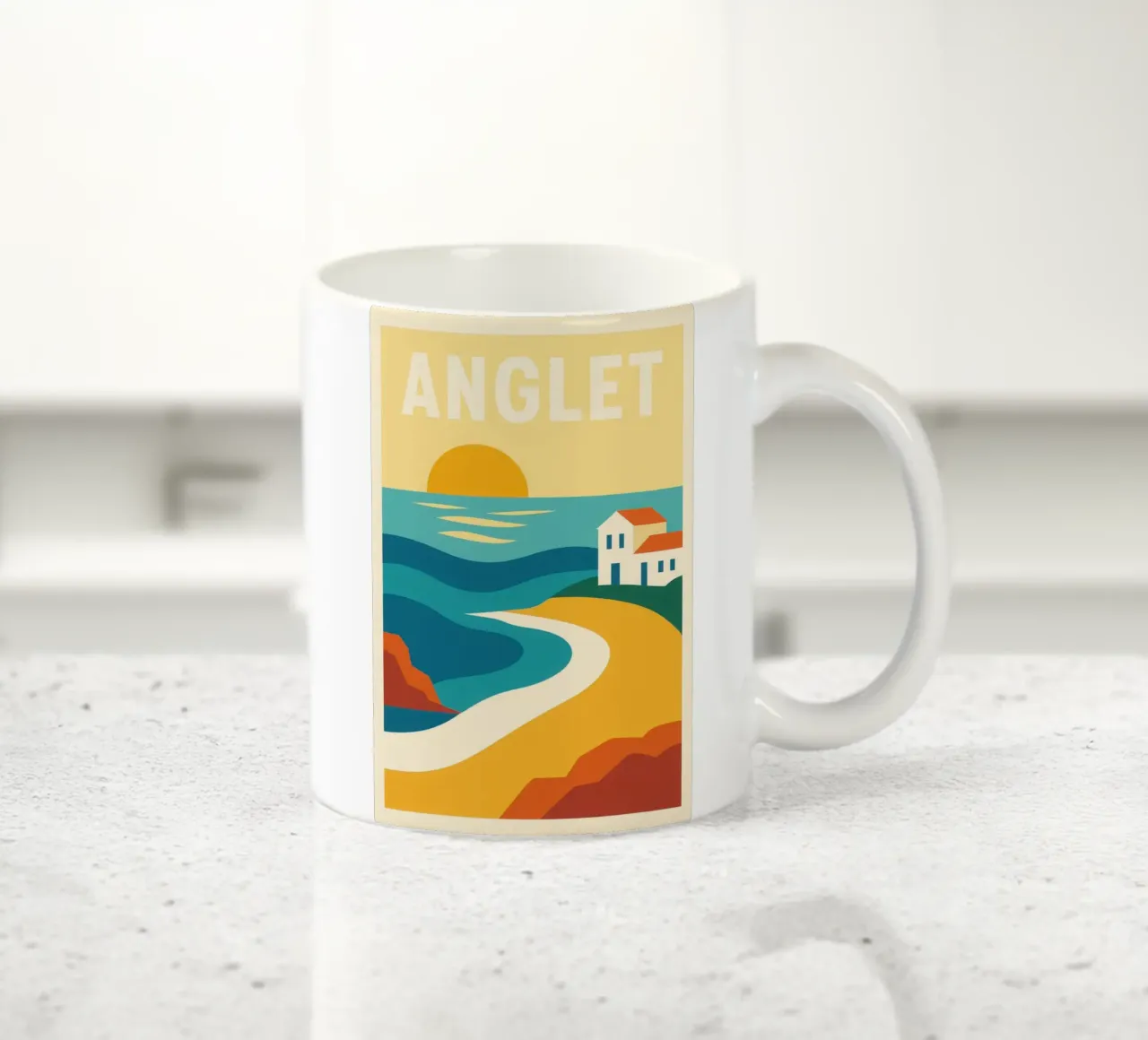 Anglet, tramonto sulla costa basca tazza in ceramica da JETLAG | affiches voyage