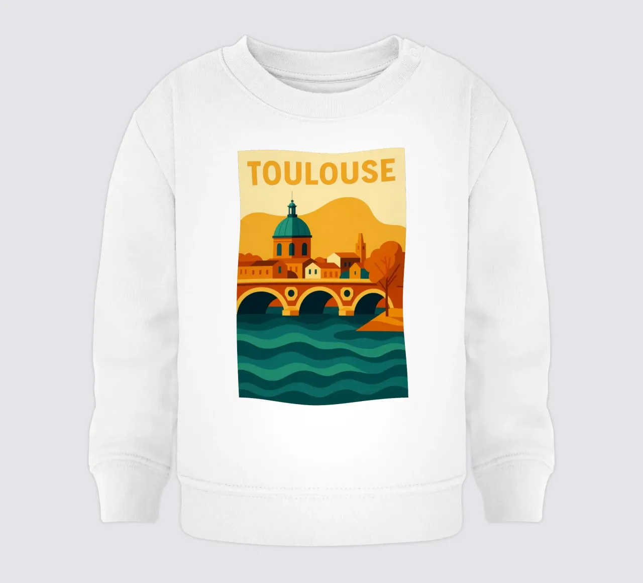 TOULOUSE - La Città Rosa, tra la Garonna e la luce calda felpa neonato da JETLAG | affiches voyage