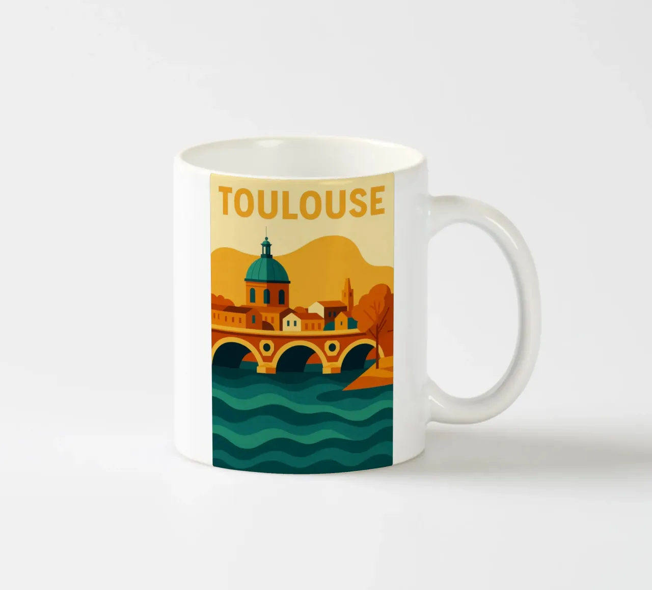 TOULOUSE - La Città Rosa, tra la Garonna e la luce calda tazza in ceramica da JETLAG | affiches voyage