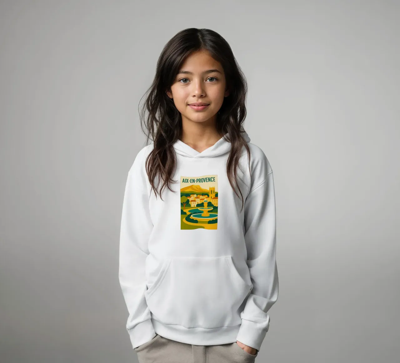 AIX-EN-PROVENCE - The gentleness of Provence kids hoodie by JETLAG | affiches voyage