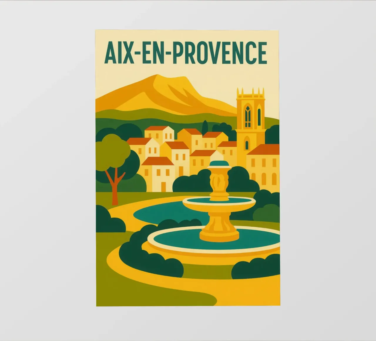AIX-EN-PROVENCE – La douceur provençale bâche pvc de JETLAG | affiches voyage