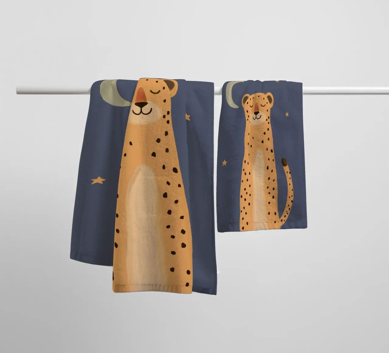 Celestial Cheetah Print, Nursery Wall Art, Playroom Decor towel by Little Lola