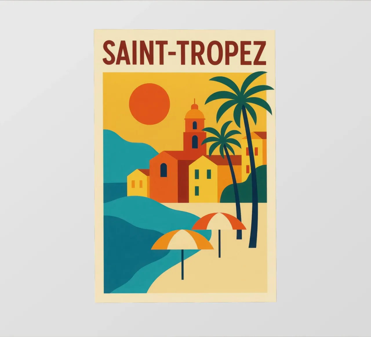 Saint-Tropez - Sole, palme e dolce vita carta da parati fotografica da JETLAG | affiches voyage