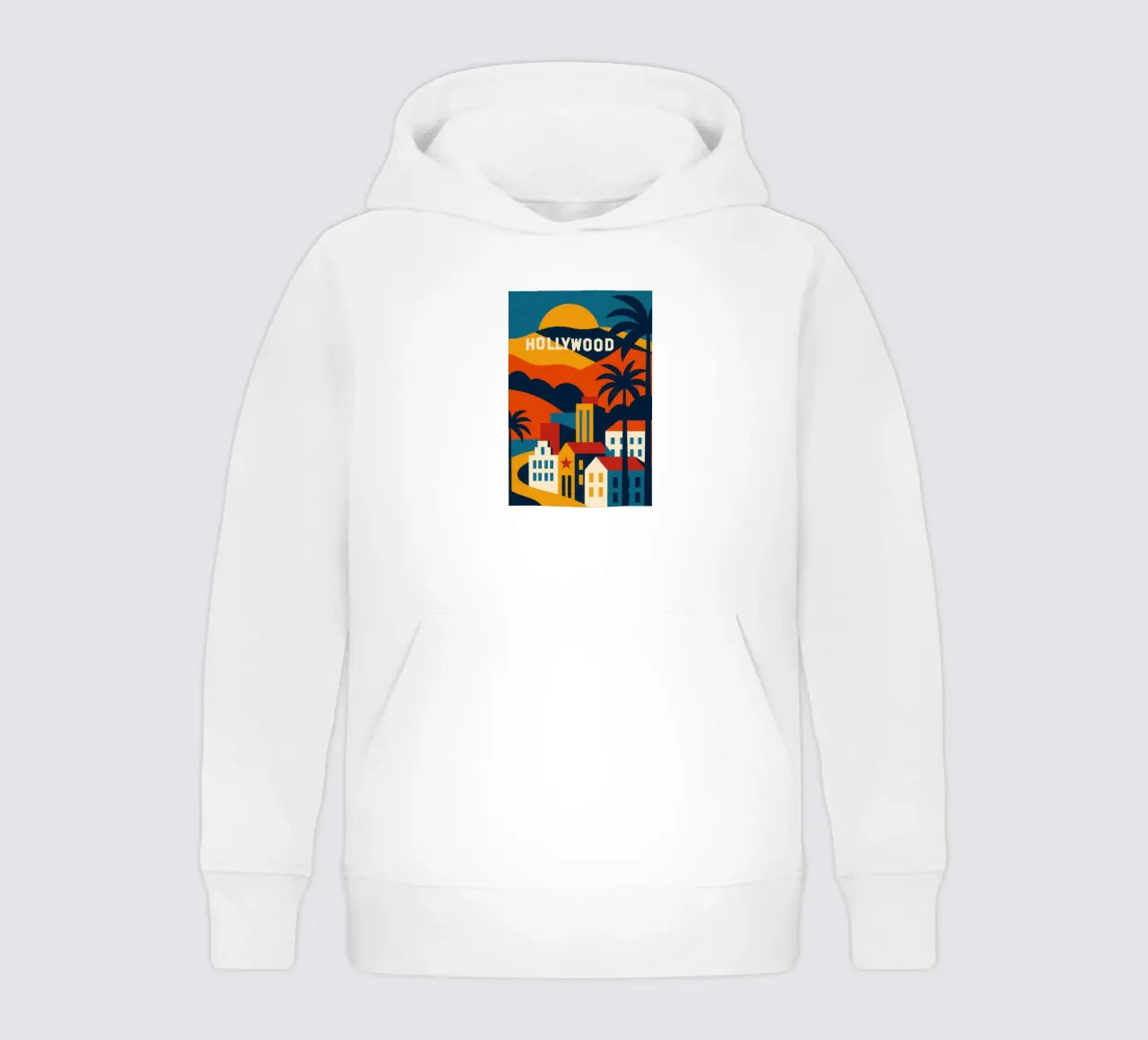 Hollywood - La magie commence ici kids hoodie by JETLAG | affiches voyage