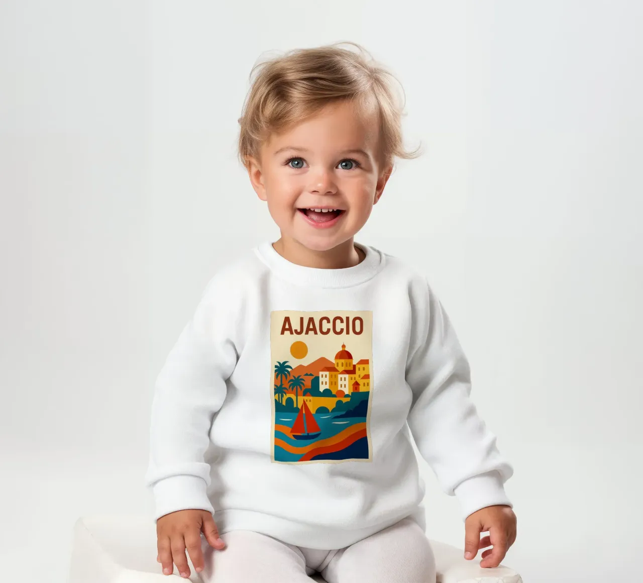 Ajaccio - Il mare, la pietra e il fuoco del sole felpa neonato da JETLAG | affiches voyage