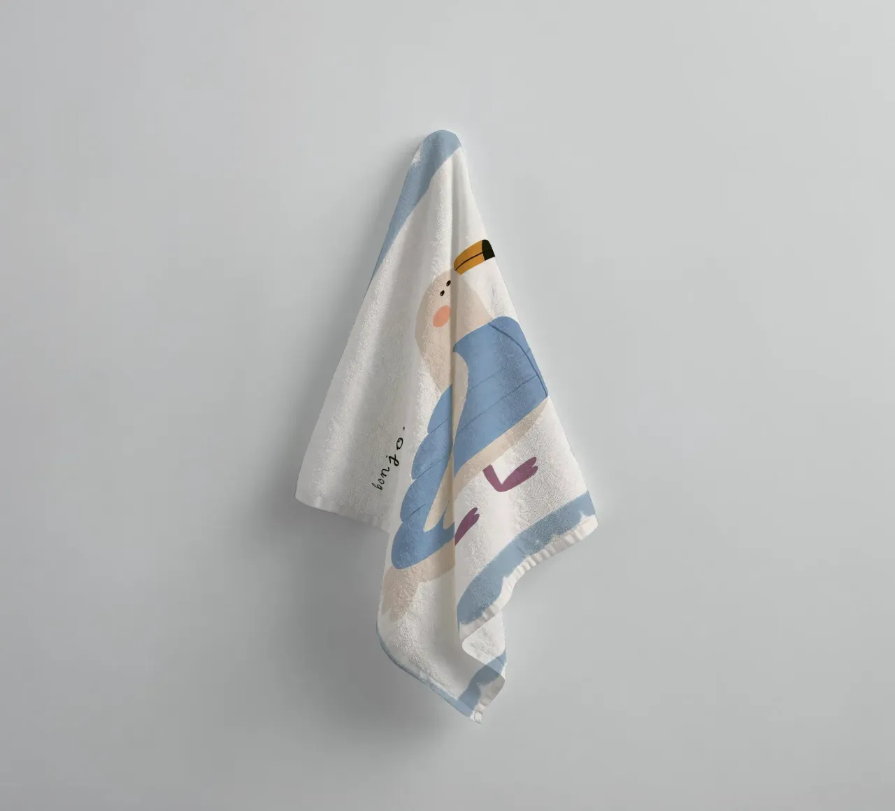 Seagull Print, Bird Wall Art, Nursery Print, Playroom Art towel by Little Lola