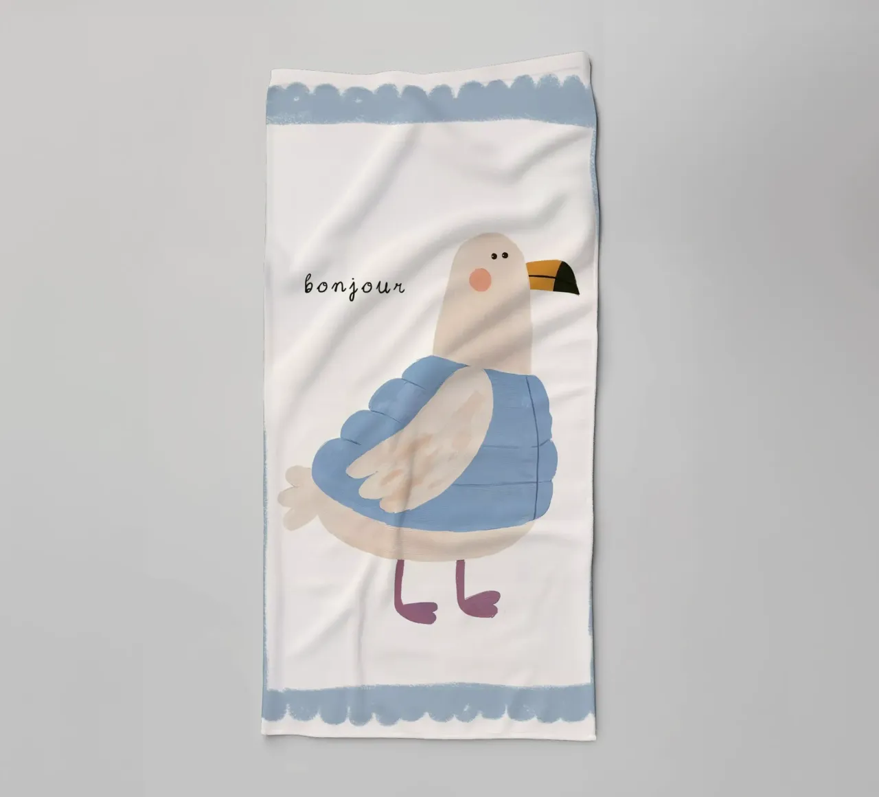 Seagull Print, Bird Wall Art, Nursery Print, Playroom Art towel by Little Lola