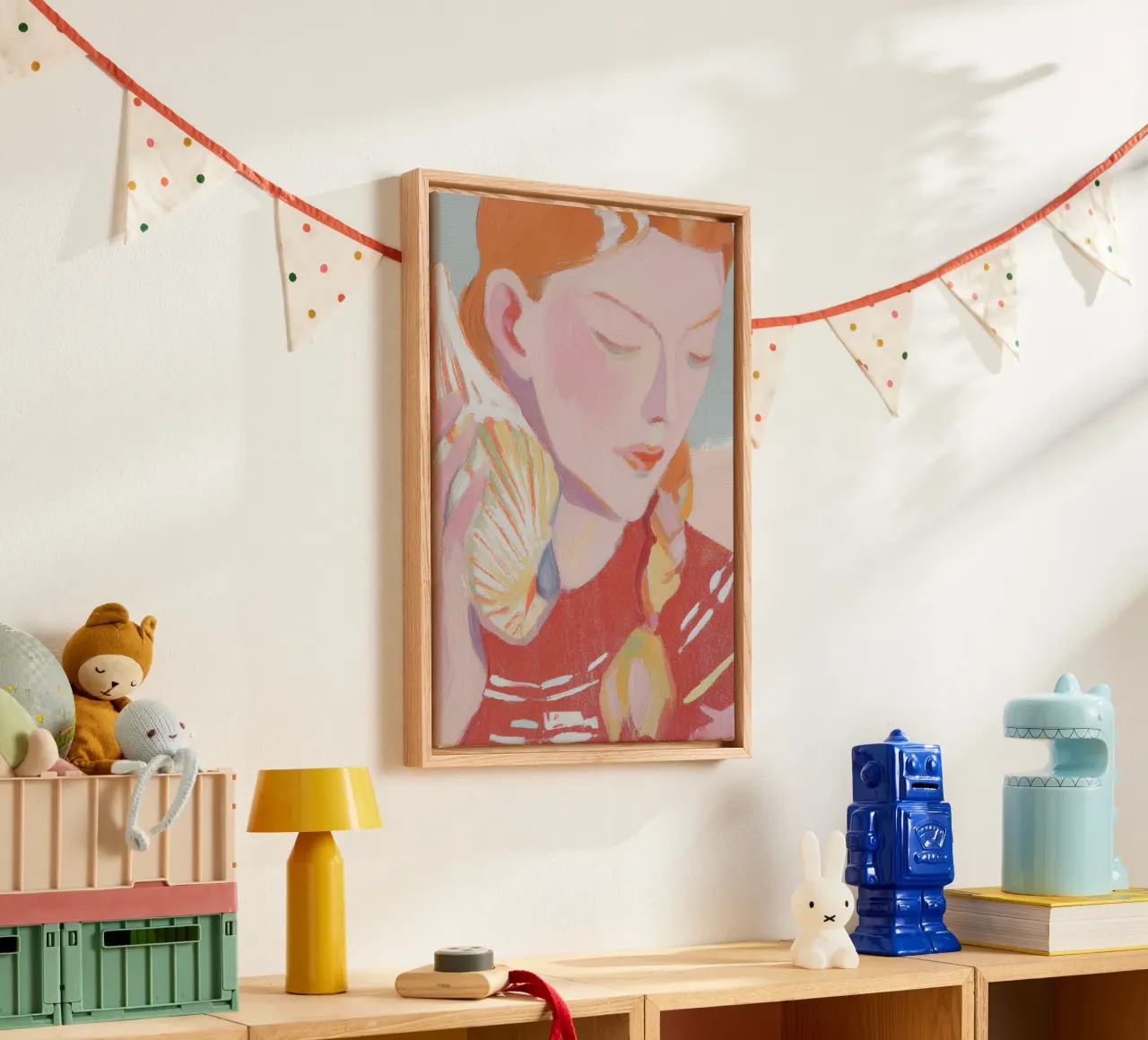 Abstracte Vrouw Poster, Moderne Kunst, Eigentijdse Print canvas met Baklijst van Boheme