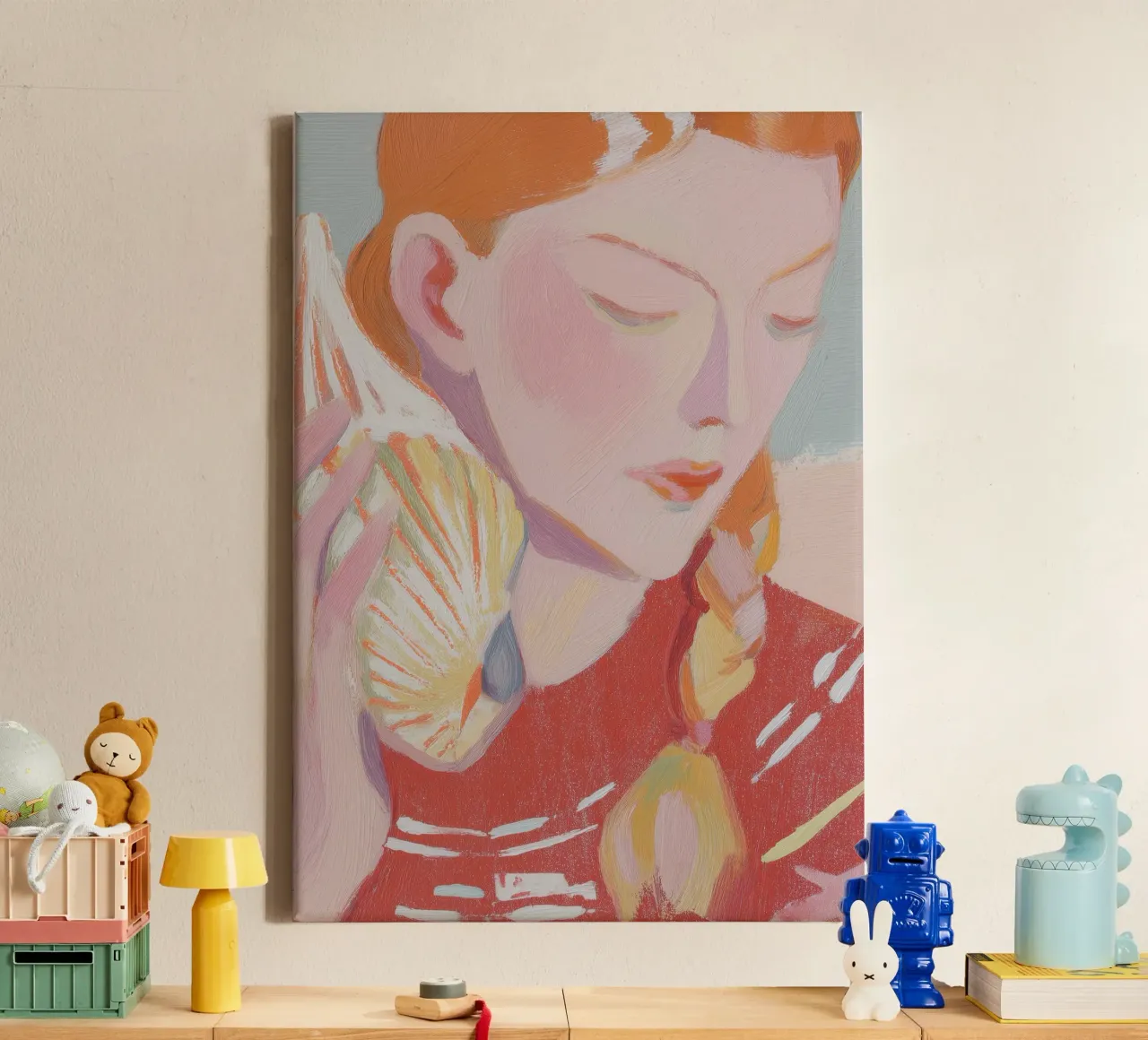 Abstracte Vrouw Poster, Moderne Kunst, Eigentijdse Print canvas met Baklijst van Boheme