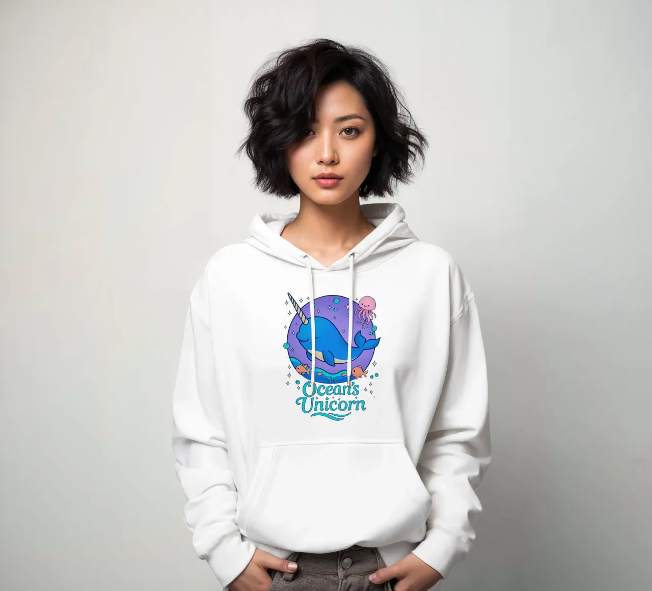 El unicornio del océano sudadera con capucha de Loobs