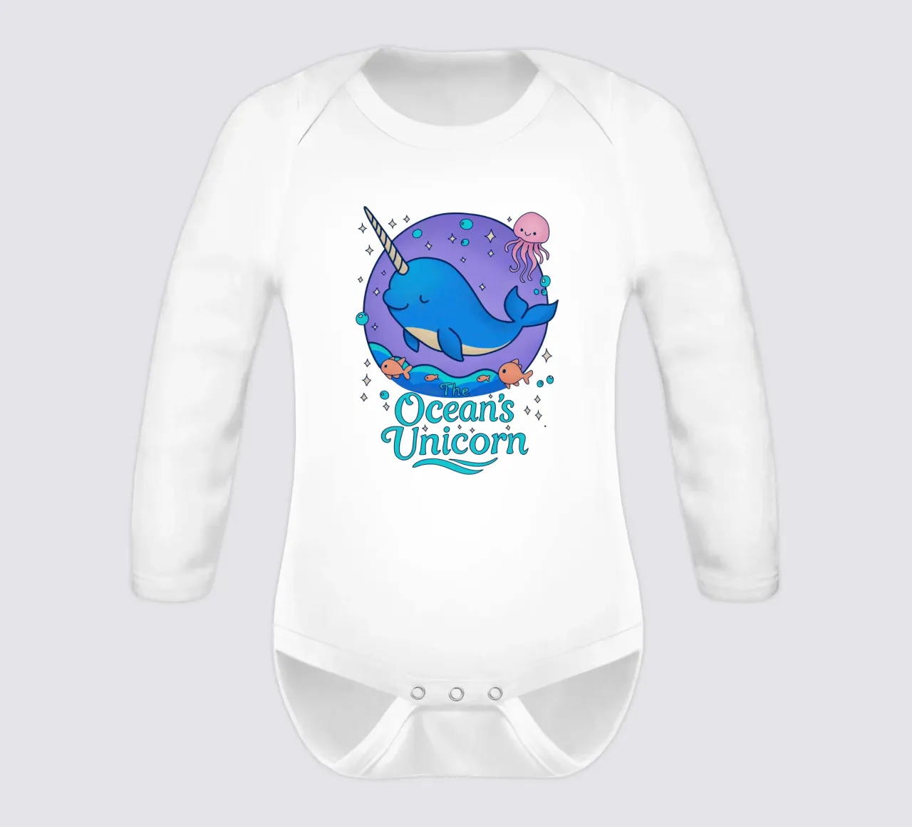 Das Einhorn des Ozeans Langarm Babybody von Loobs