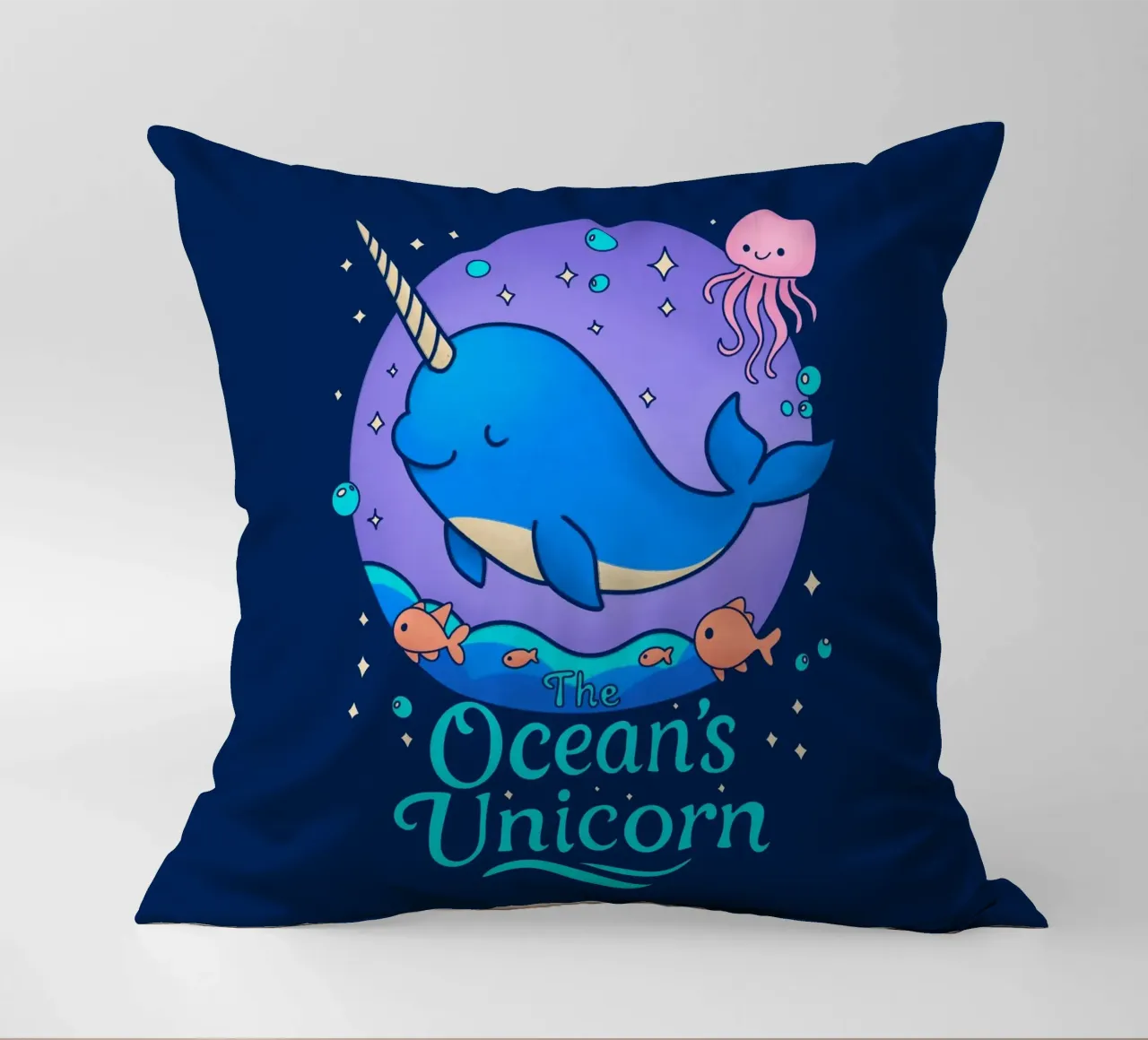 The Ocean's Unicorn decorative cushion by Loobs