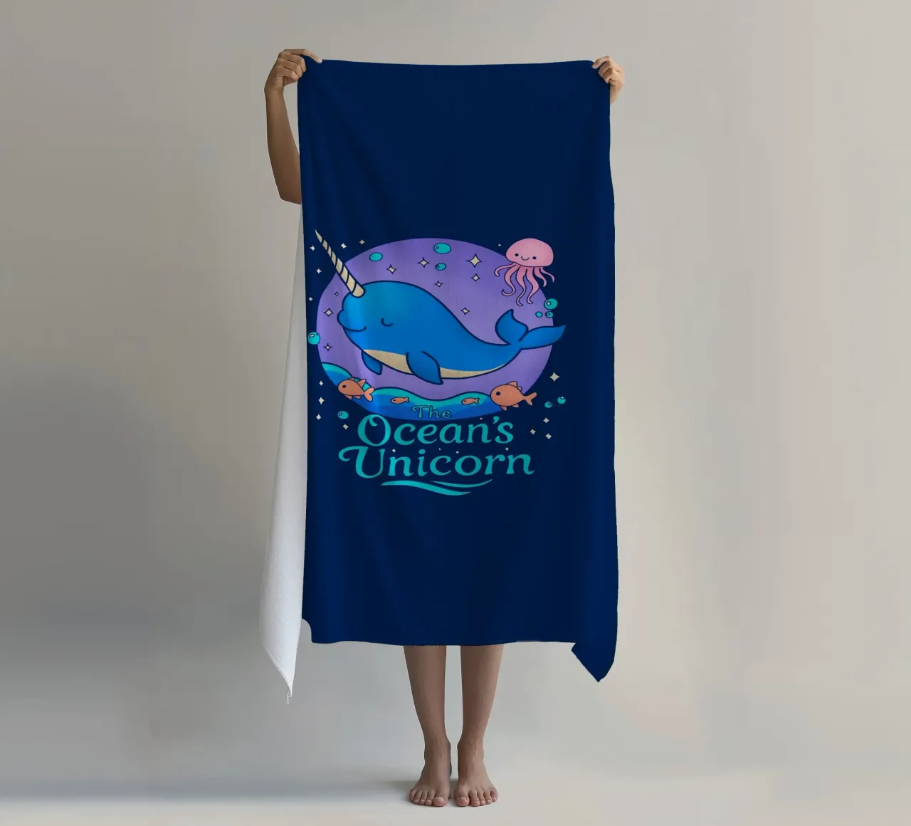 The Ocean's Unicorn beach towel by Loobs