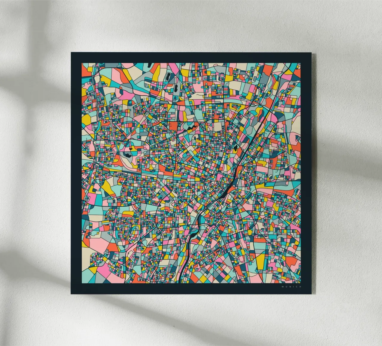 MUNICH KAART acryl van Jazzberry Blue