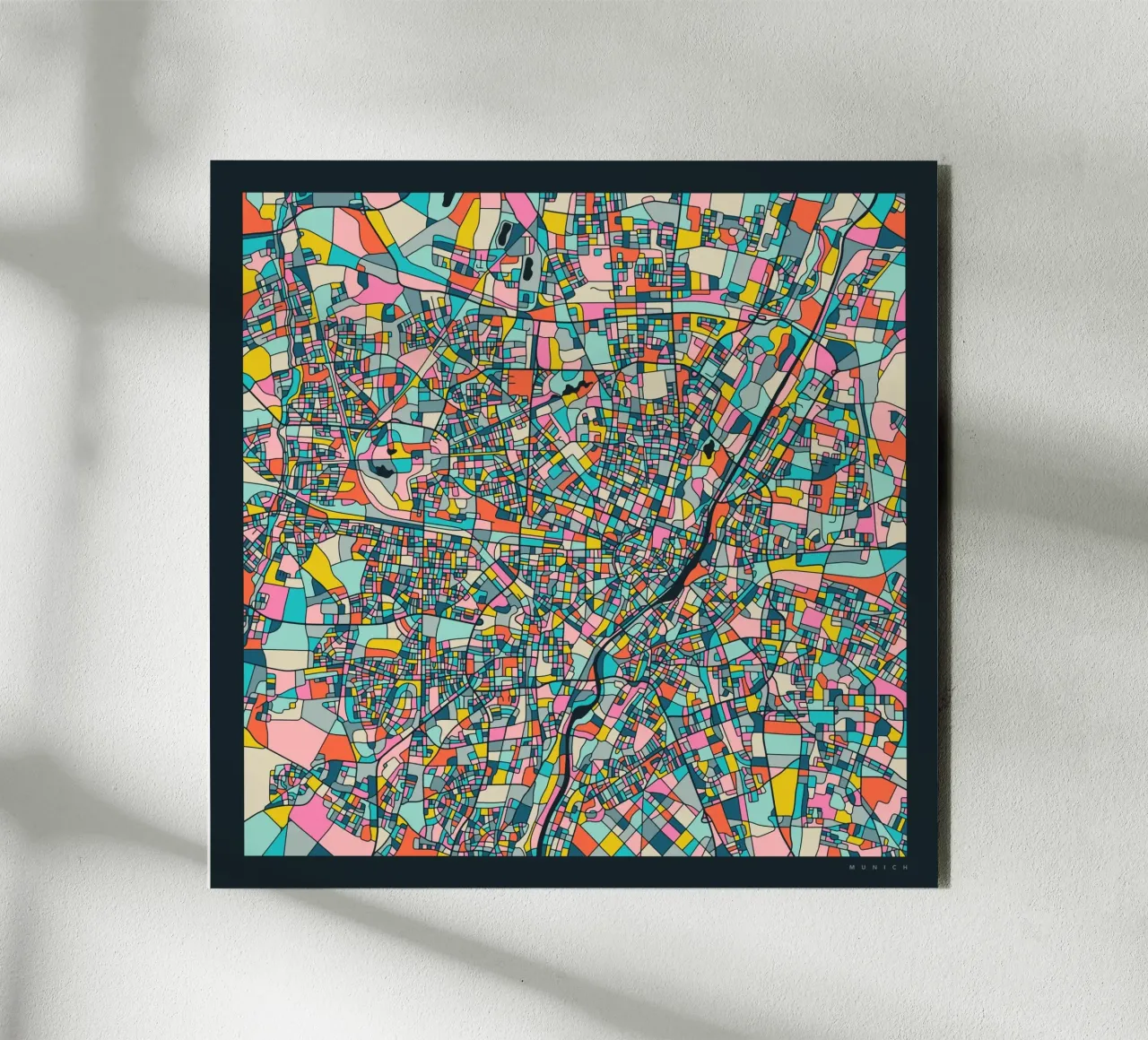 MAPPA DI MONACO alluminio dibond da Jazzberry Blue
