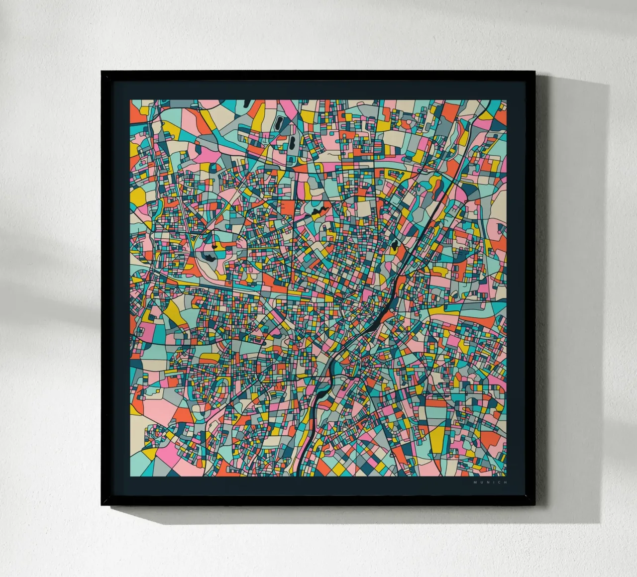 MUNICH KAART poster van Jazzberry Blue