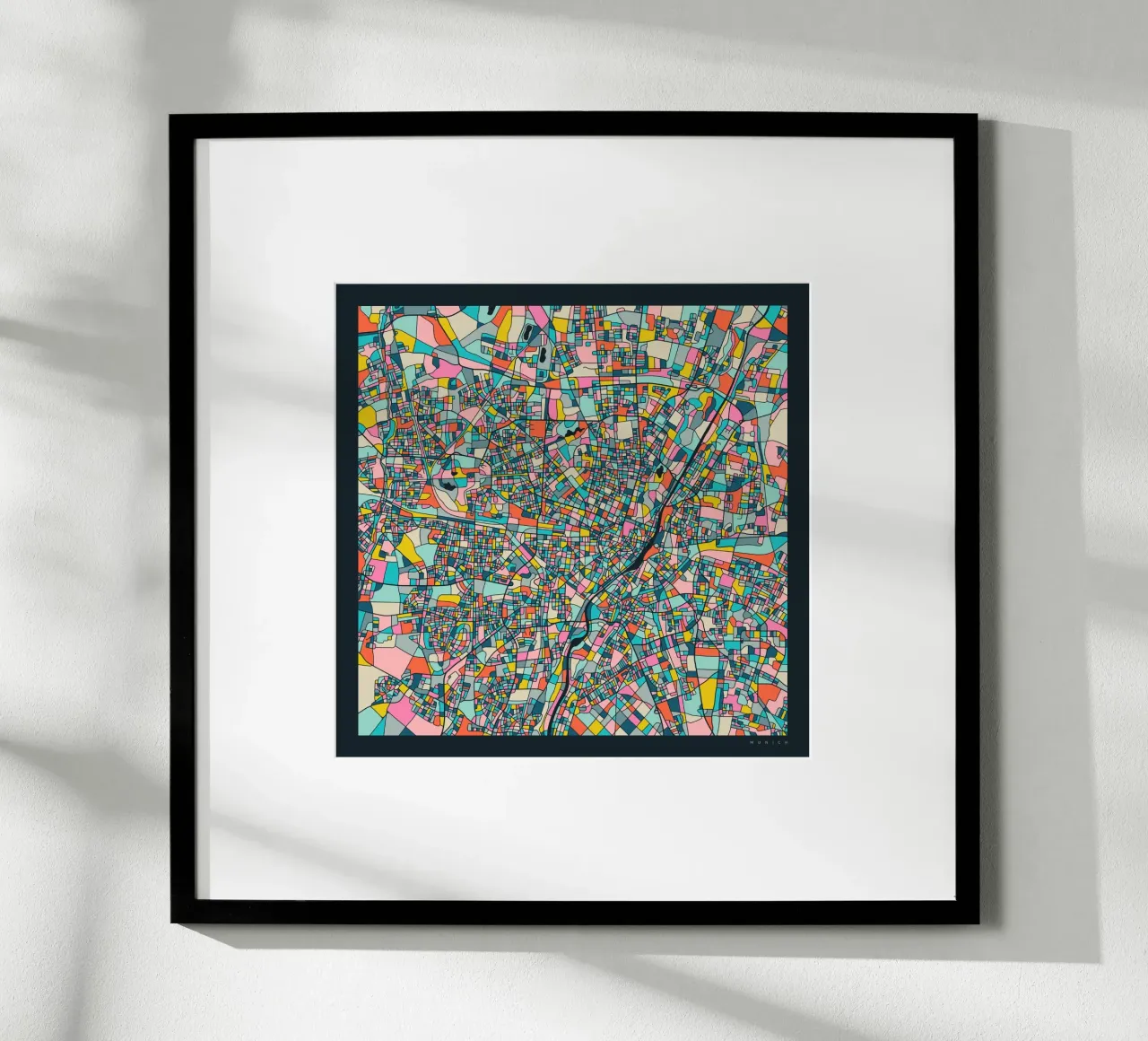 MUNICH KAART poster van Jazzberry Blue