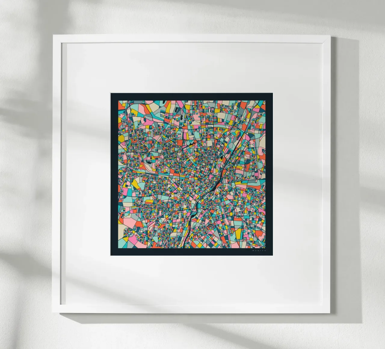 MUNICH KAART poster van Jazzberry Blue