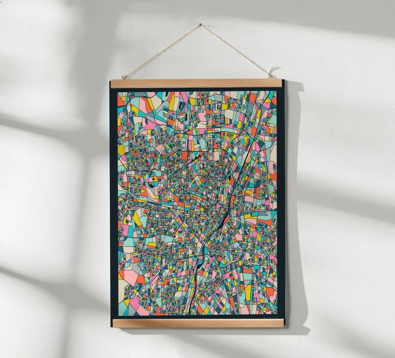 MUNICH KAART poster van Jazzberry Blue