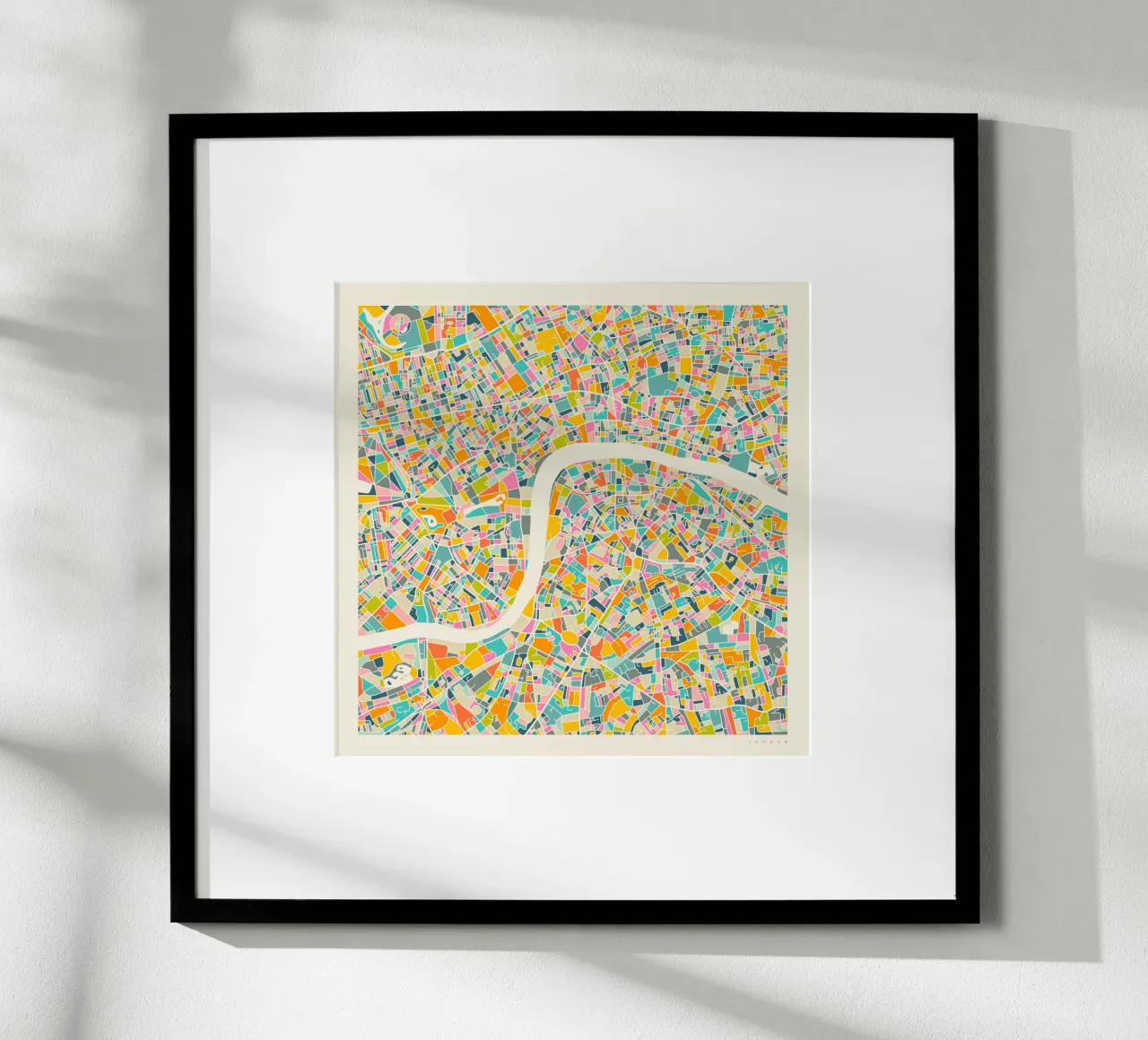 MAPPA DI LONDRA poster con telaio in legno da Jazzberry Blue