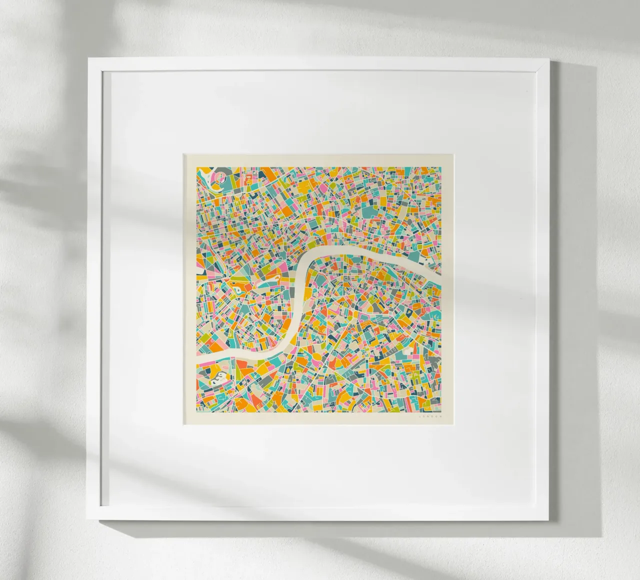 MAPPA DI LONDRA poster con telaio in legno da Jazzberry Blue