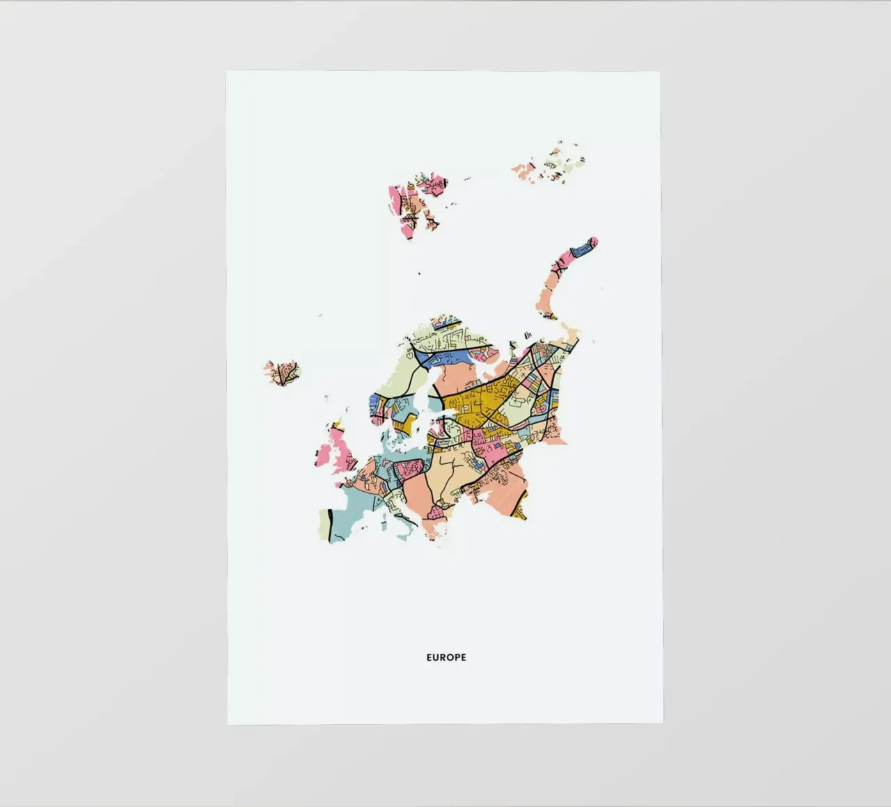 Europe telo in pvc da The Cartography Collection
