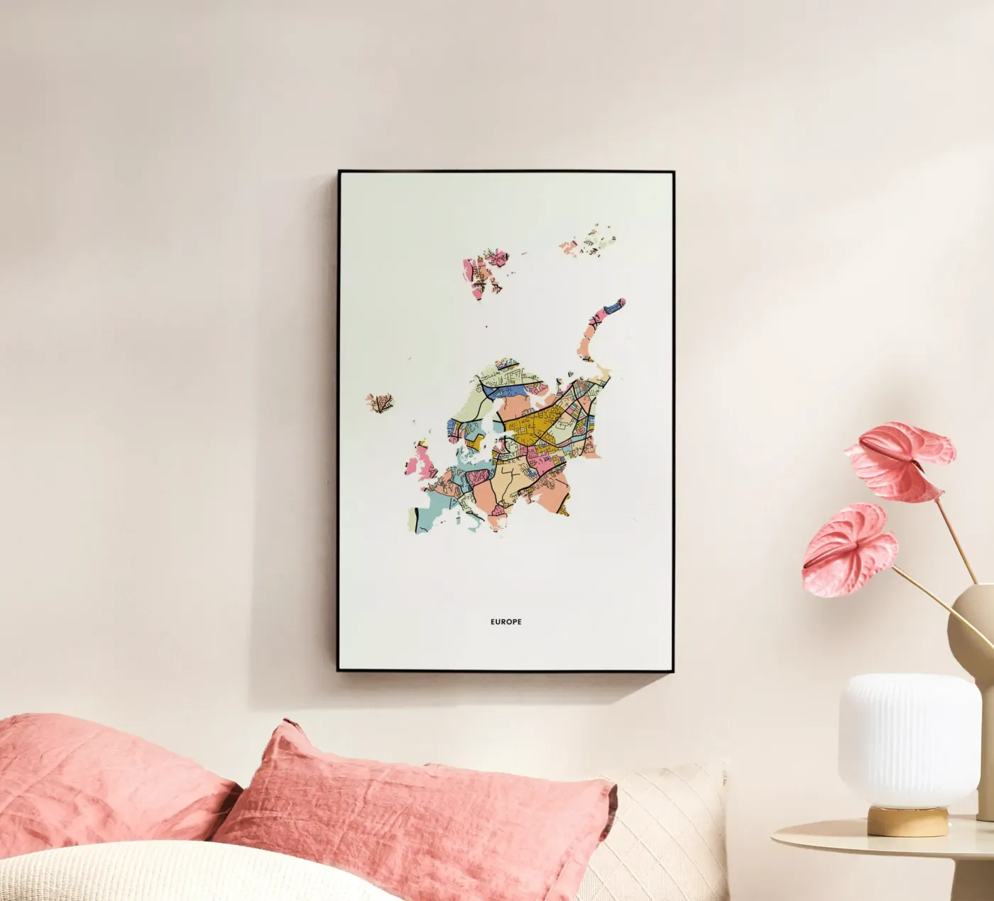 Europe acryl van The Cartography Collection