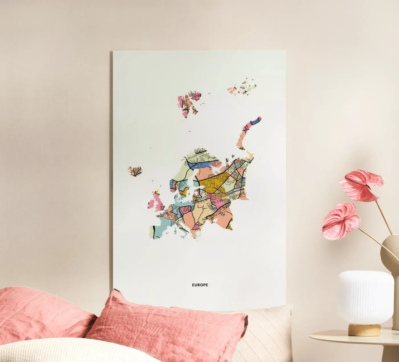 Europe acryl van The Cartography Collection
