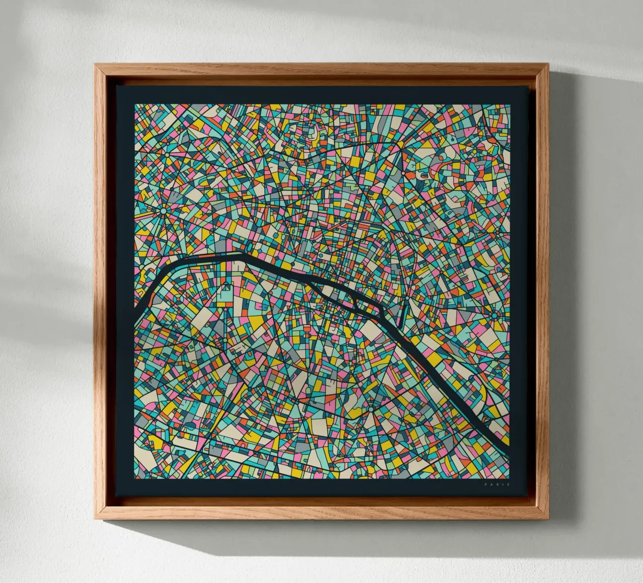 PARIS MAP canvas with Floater frame by Jazzberry Blue
