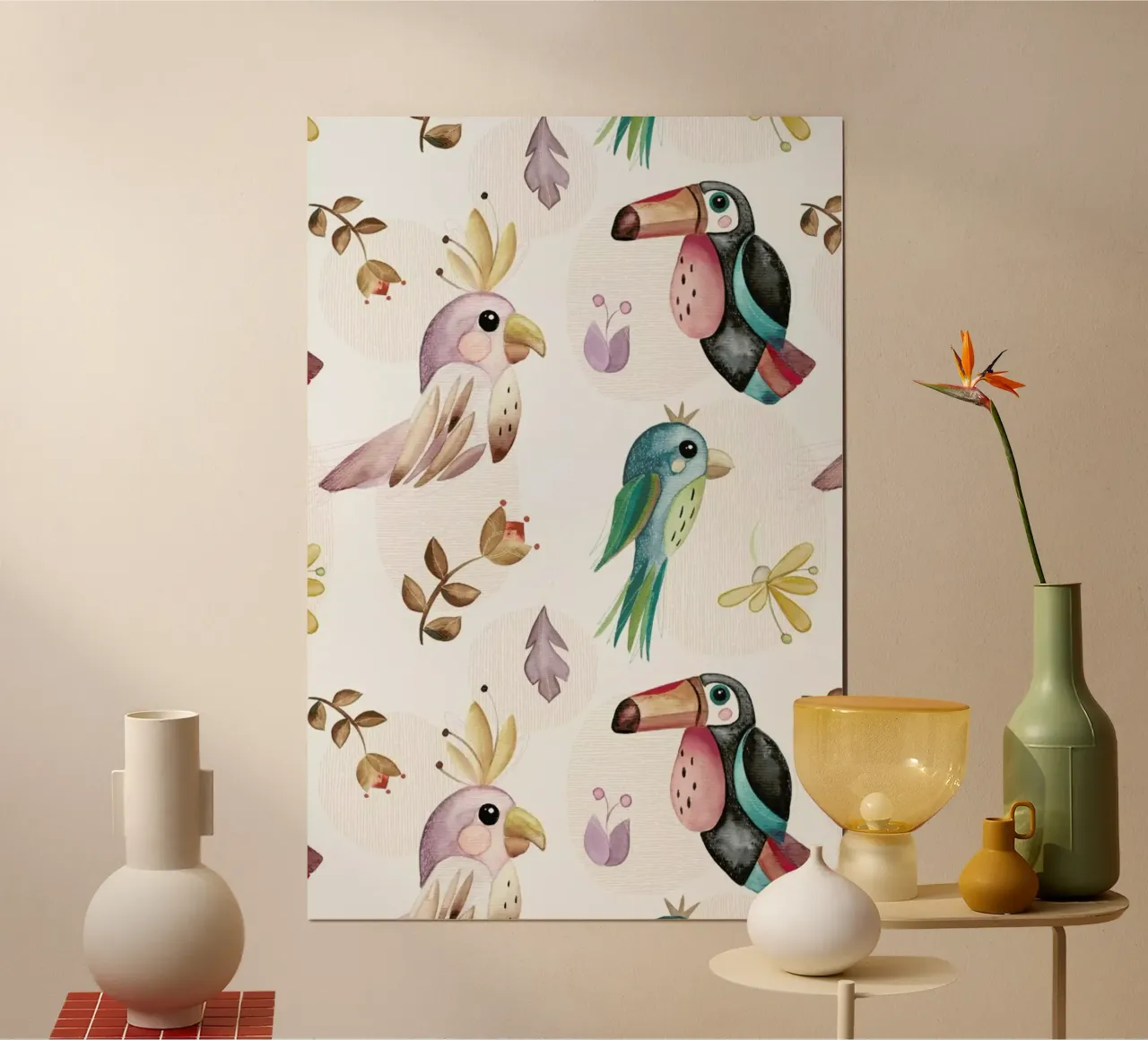 Birds poster con telaio in legno da Sabrina Ziegenhorn