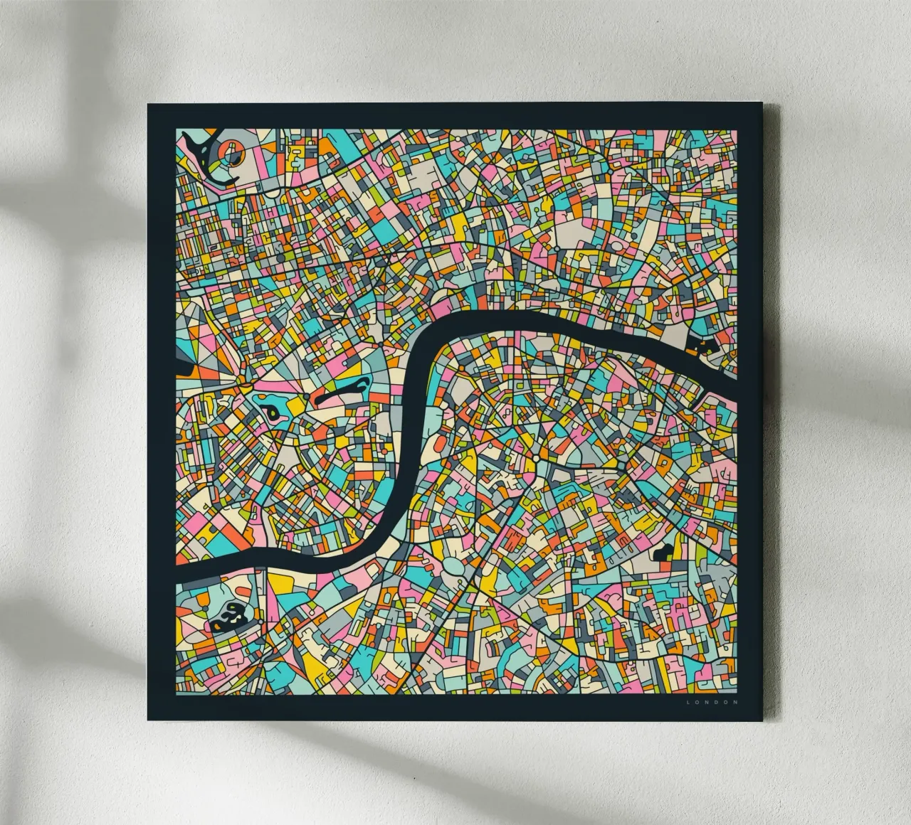 LONDON MAP canvas with Floater frame by Jazzberry Blue