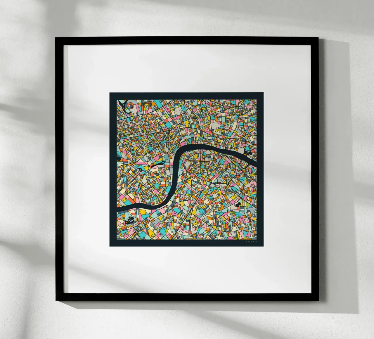 MAPPA DI LONDRA poster con telaio in plastica da Jazzberry Blue