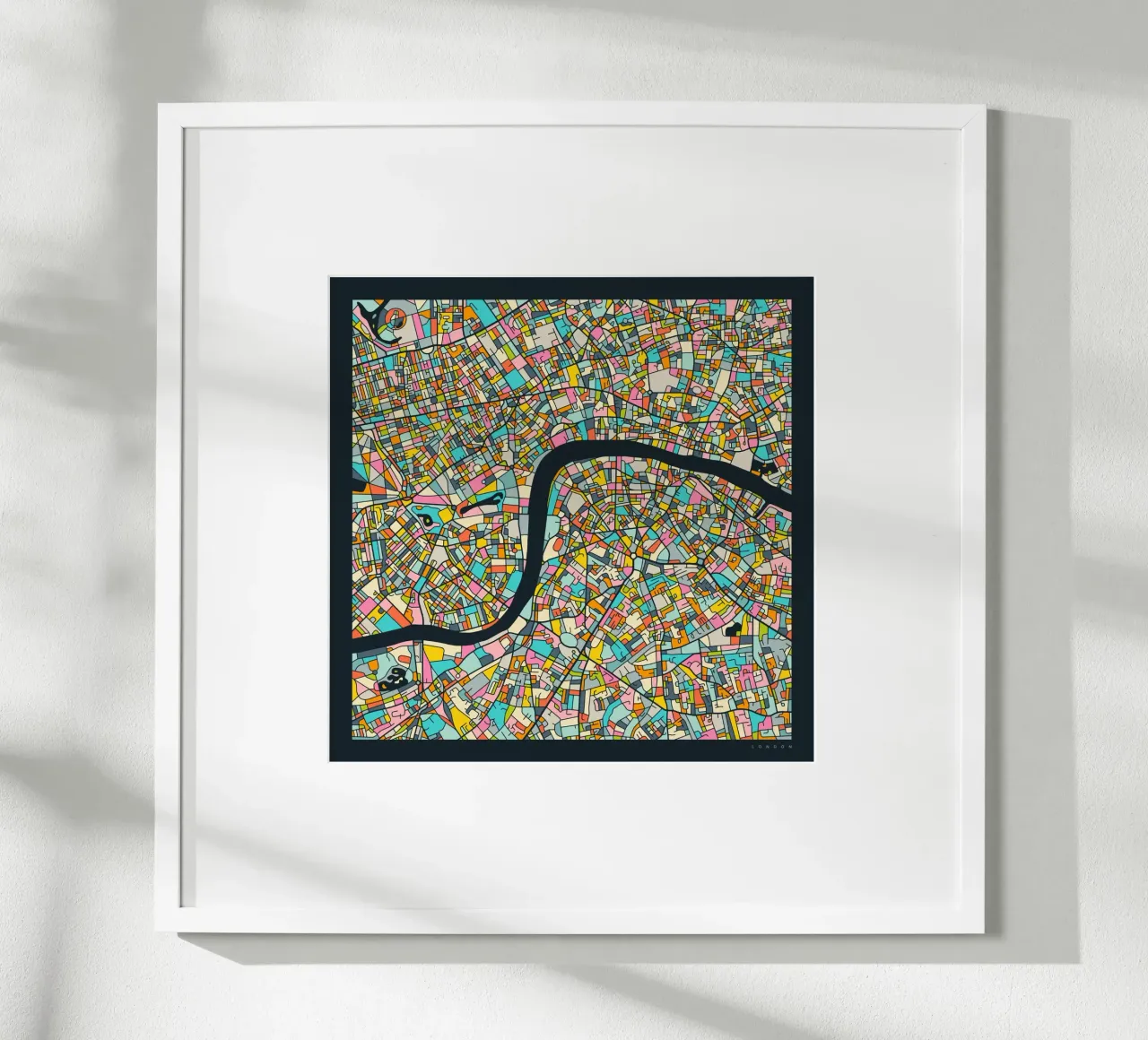 MAPPA DI LONDRA poster con telaio in plastica da Jazzberry Blue