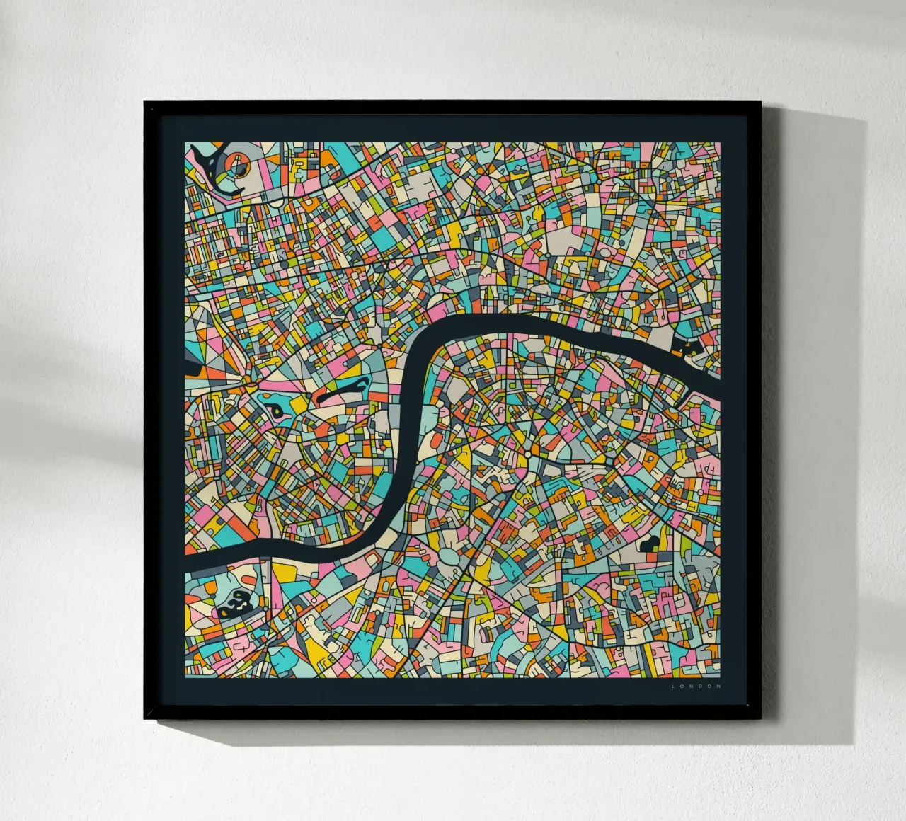 MAPPA DI LONDRA poster con telaio in plastica da Jazzberry Blue
