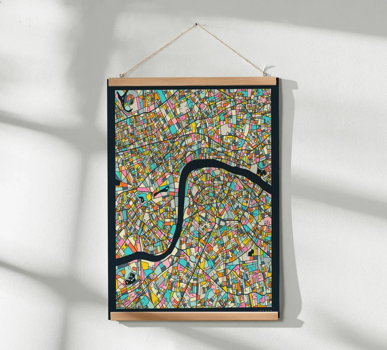 MAPPA DI LONDRA poster con telaio in plastica da Jazzberry Blue