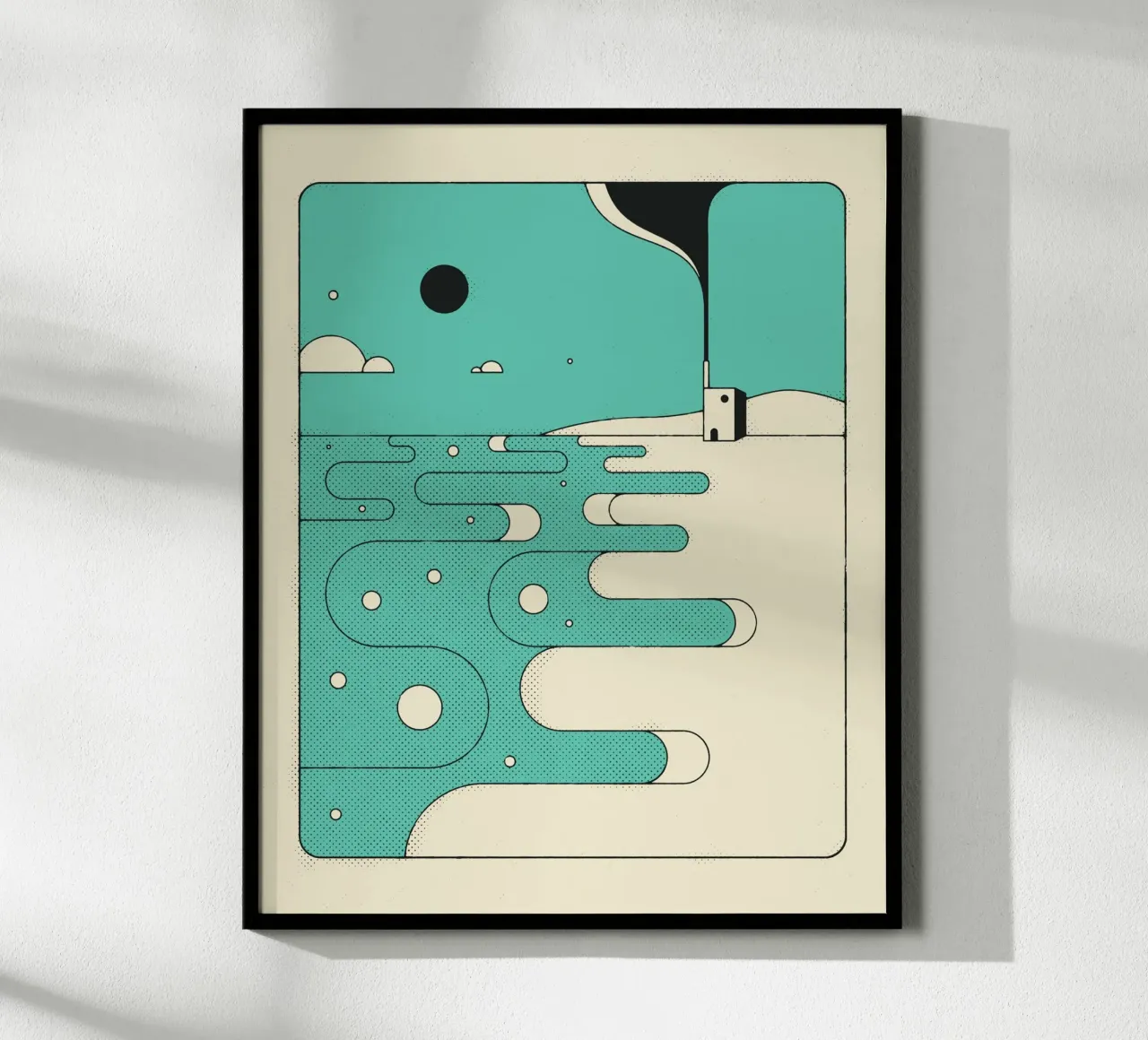FIUME BLU poster con telaio in legno da Jazzberry Blue