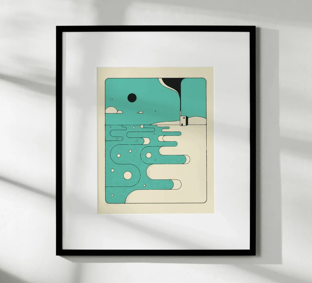 FIUME BLU poster con telaio in legno da Jazzberry Blue