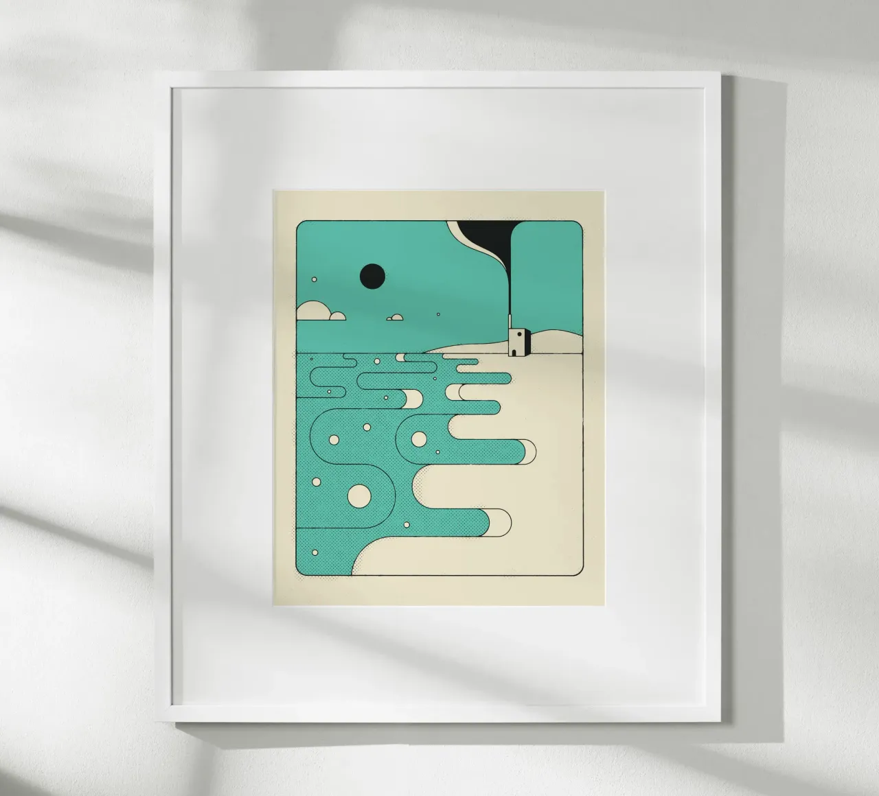 FIUME BLU poster con telaio in legno da Jazzberry Blue