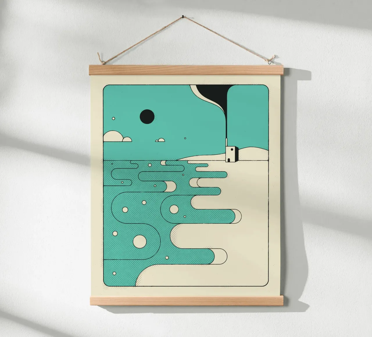 FIUME BLU poster con telaio in legno da Jazzberry Blue