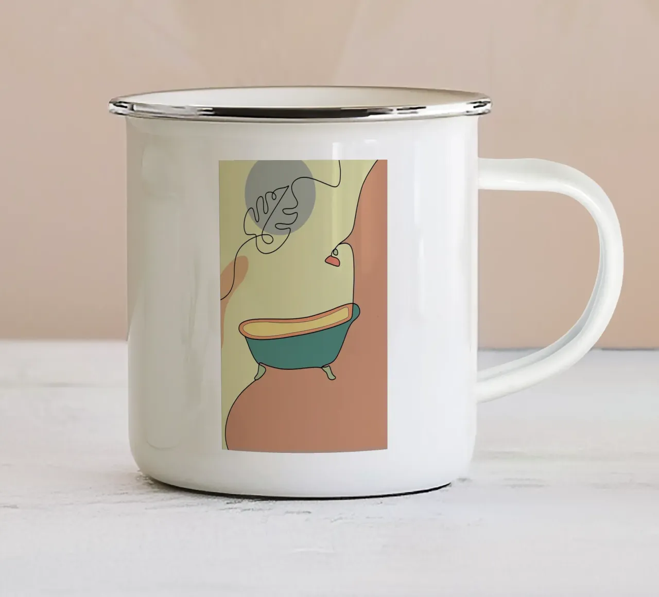 soffione per vasca da bagno bagno minimalista tazza in smalto da Kirsten C Nolan