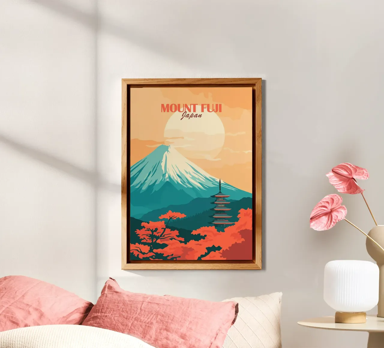 Mount Fuji Japan pagoda sun alu-dibond by Kirsten C Nolan