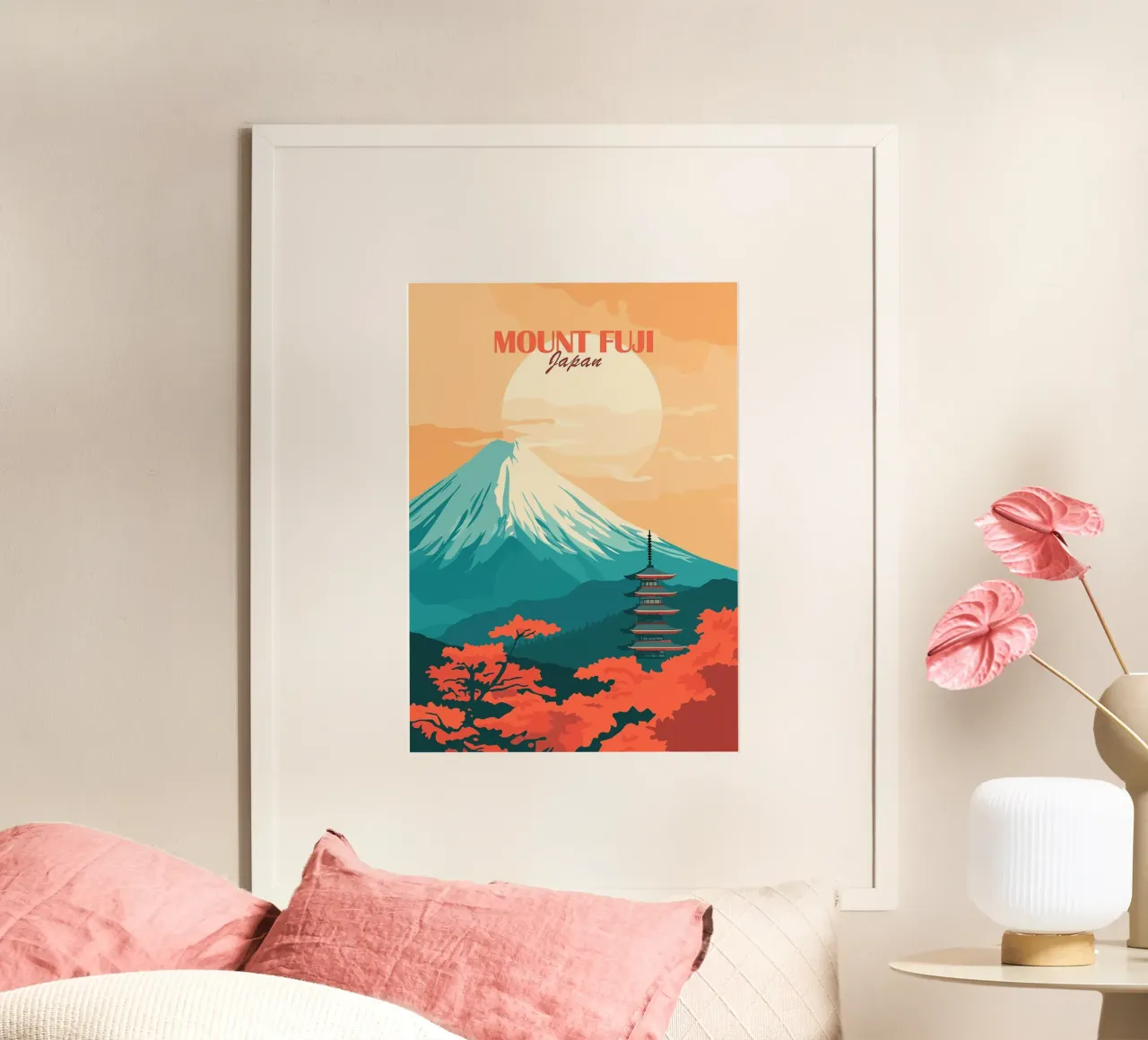 Monte Fuji Giappone pagoda sole poster da Kirsten C Nolan