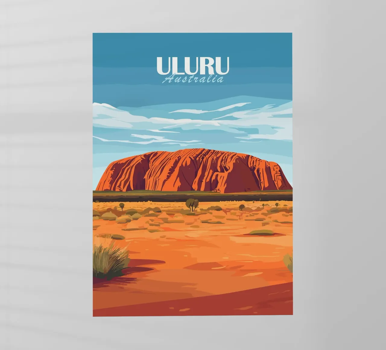 uluru landschap woestijn rotsformatie backlit folie van Kirsten C Nolan