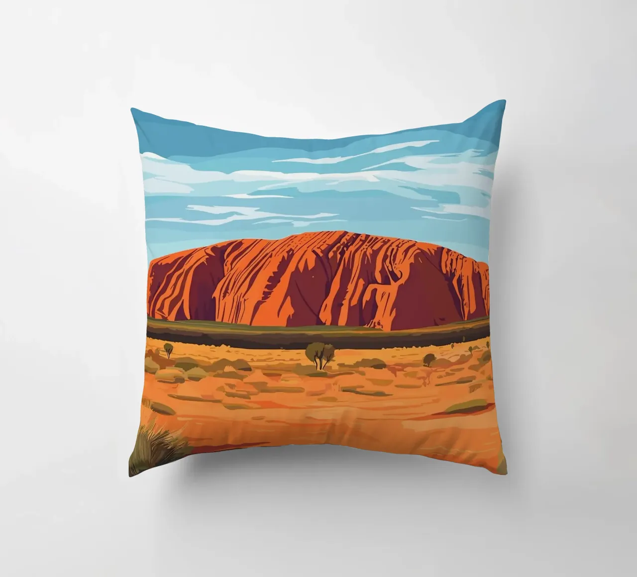 paisaje de uluru formación rocosa desértica cojín de Kirsten C Nolan