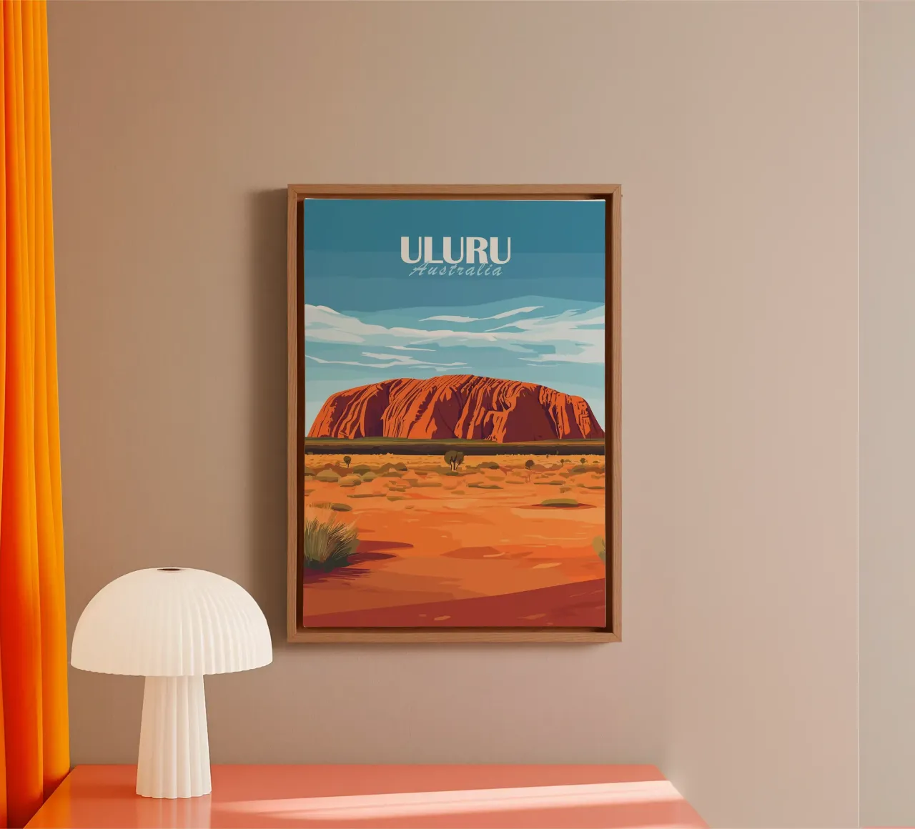 uluru landscape desert rock formation canvas with Floater frame by Kirsten C Nolan